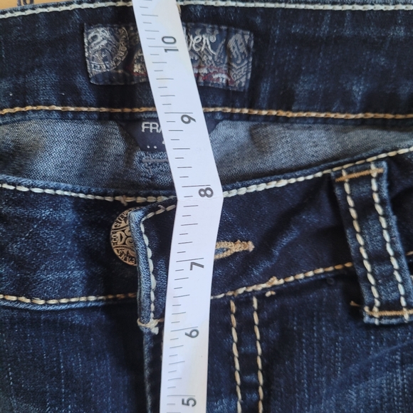 Women's Silver Frances 22" Bootcut Raw Jeans Darkwash NWOT - Picture 10 of 12